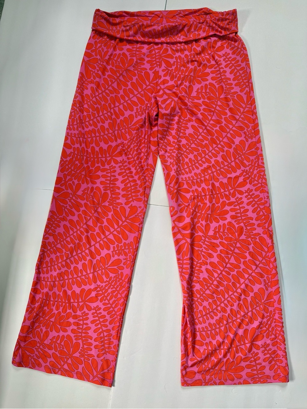 Trina Turk Trellis Swim Coverup Pants - Size L - Wide Leg Resort High Rise - Picture 3 of 8